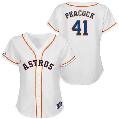 Brad Peacock #41 mlb Jersey-Houston Astros Women's Authentic Home White Cool Base Baseball Jersey